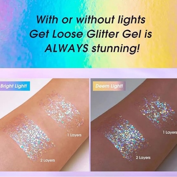 LAKERAIN GLITTER ZONE MULTI USE BODY GLITTER GEL #01 & 04. 2 PK SEALED NEW - Picture 4 of 16